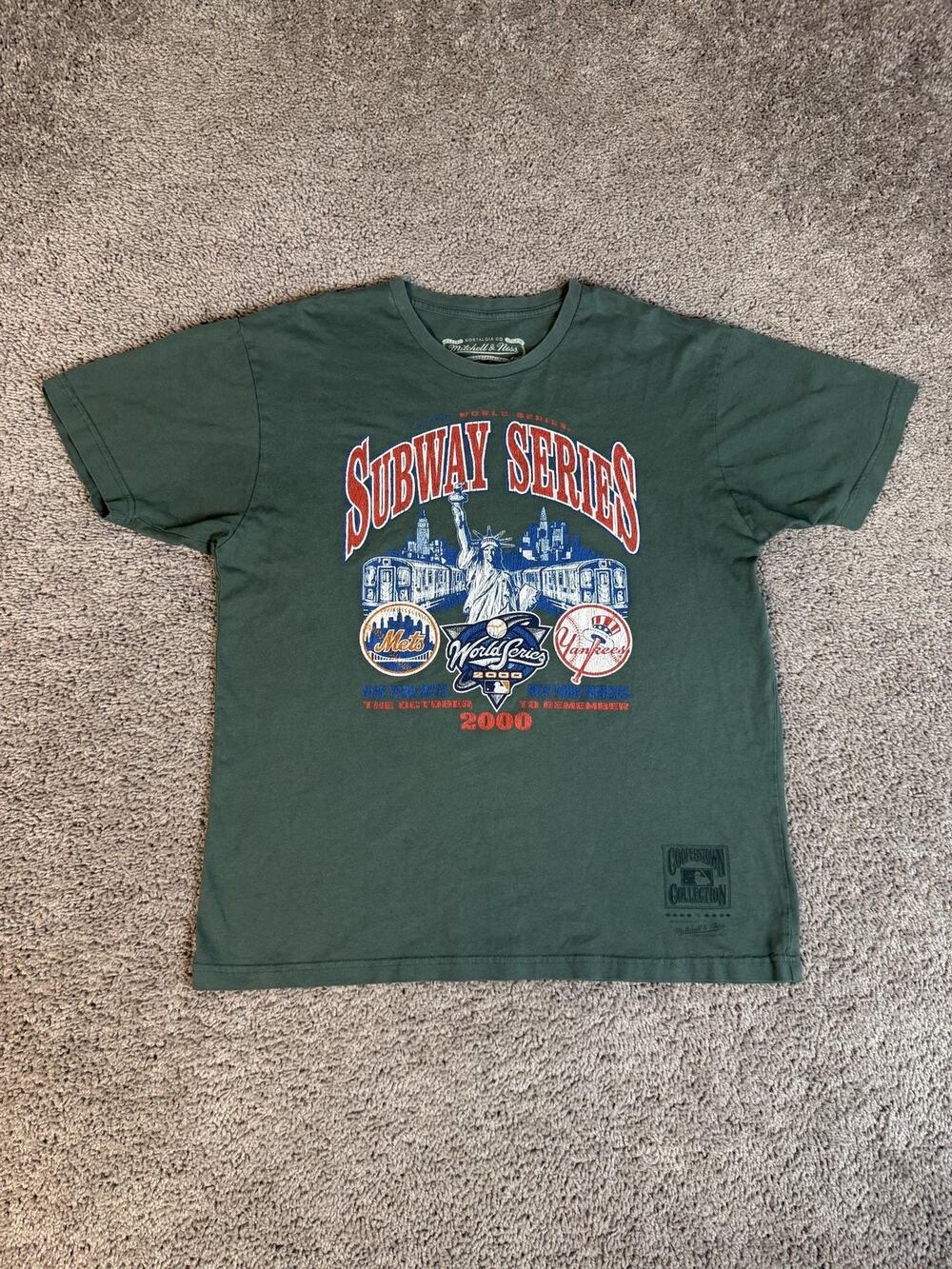 New York Yankees Subway Series Shirt Mens L MLB Baseball Mitchell & Ness 2000